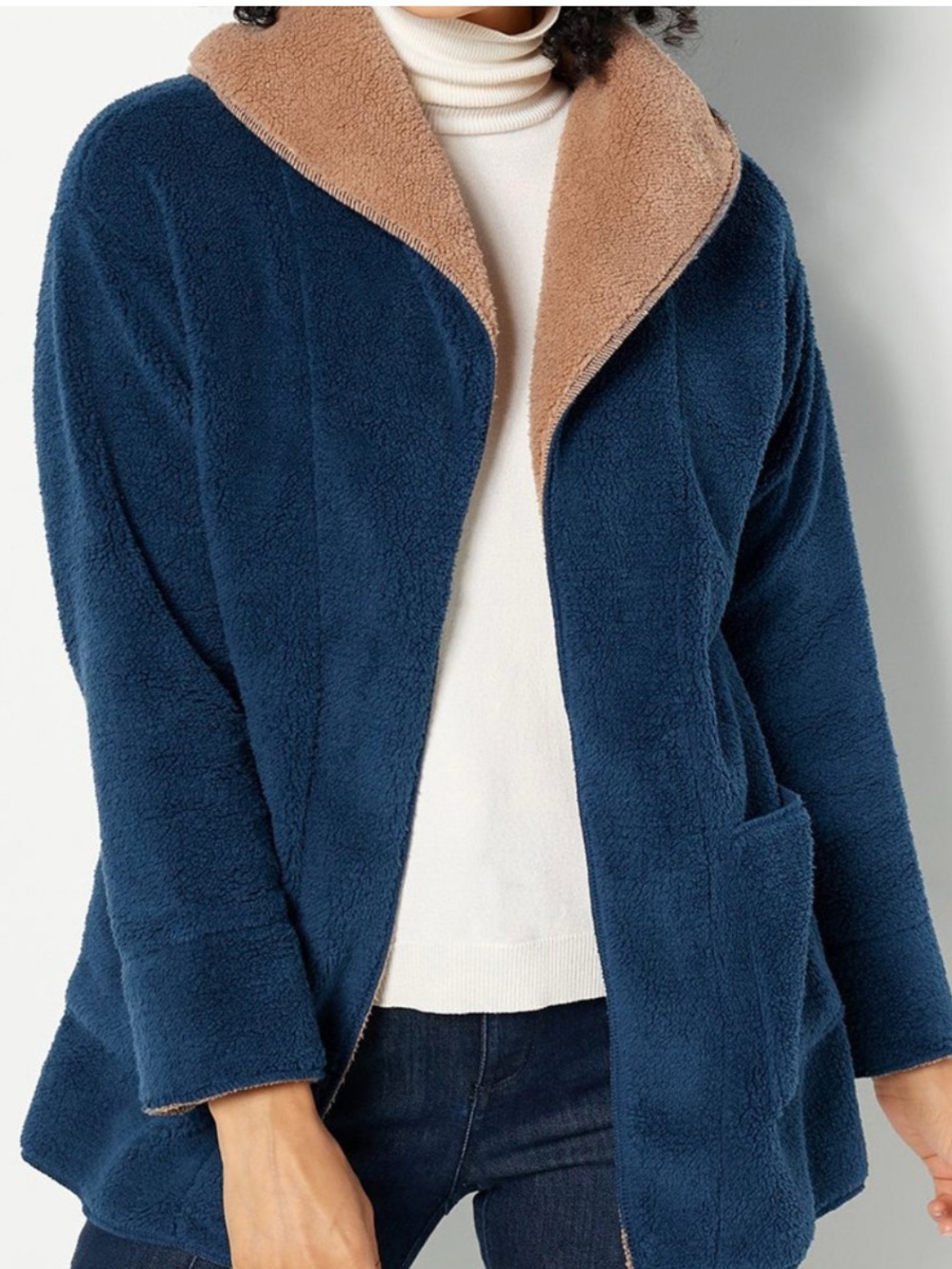 New Koolaburra by UGG Sherpa Fleece Collar Cardigan Open Front | Size XL